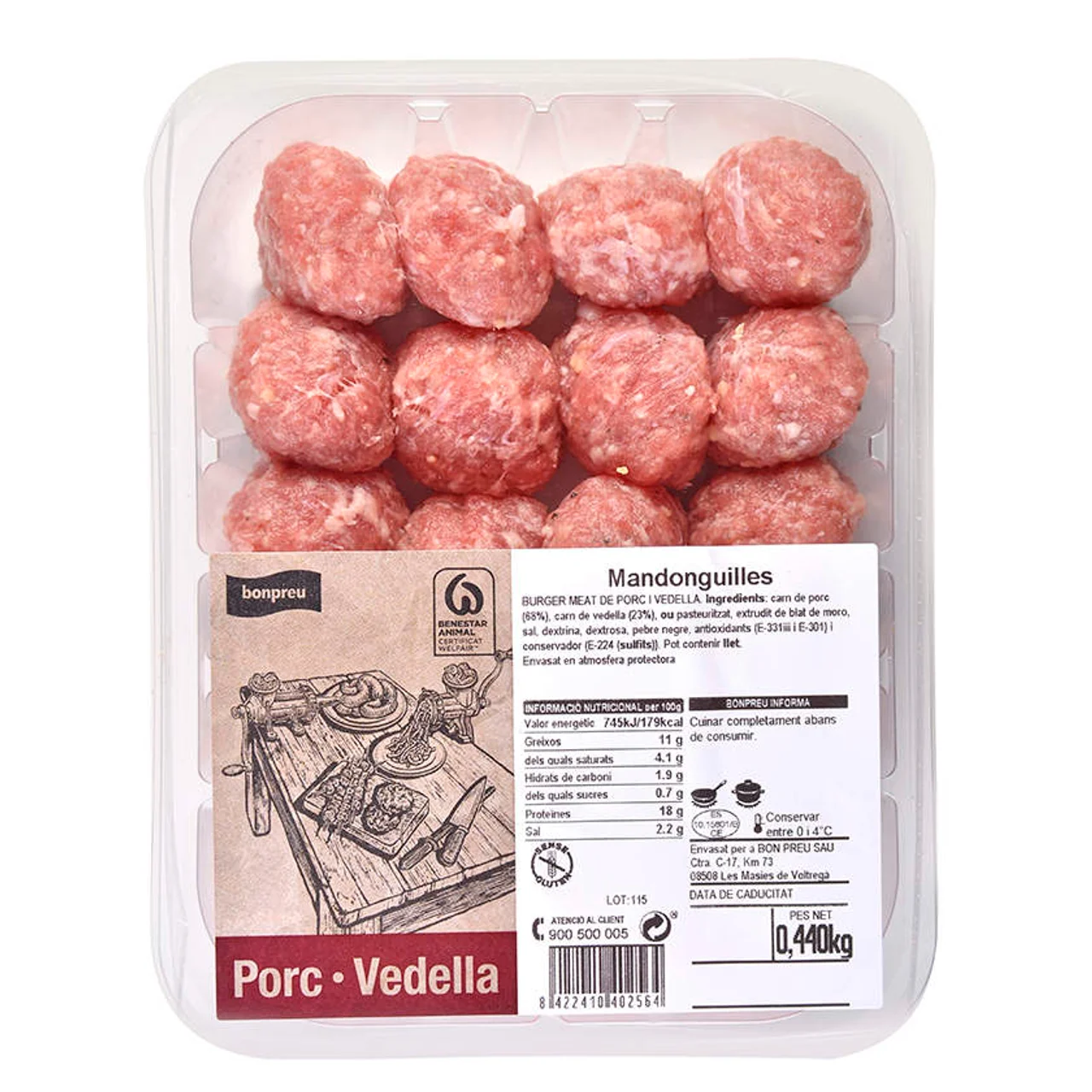 BONPREU Albóndigas sin ajo y perejil