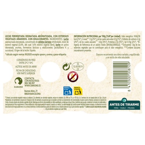 DANACOL Iogurt per beure natural