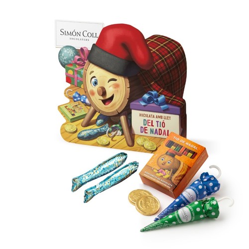 SIMÓN COLL Caixa amb xocolates de Tió de Nadal
