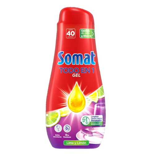 SOMAT Detergent rentavaixelles llima-llimona de 40 dosis