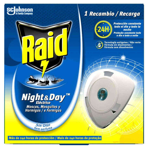 RAID Recanvi insecticida elèctric mosques, mosquits i formigues