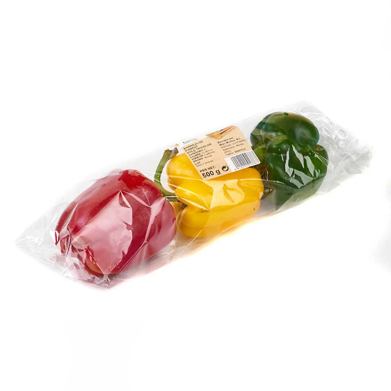 Pimiento dulce tricolor en bolsa de 500 g