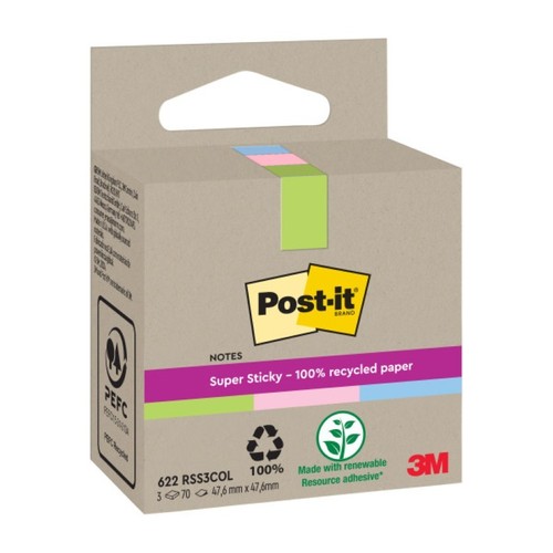 POST-IT Notes adhesives reciclades 47,6x47,6