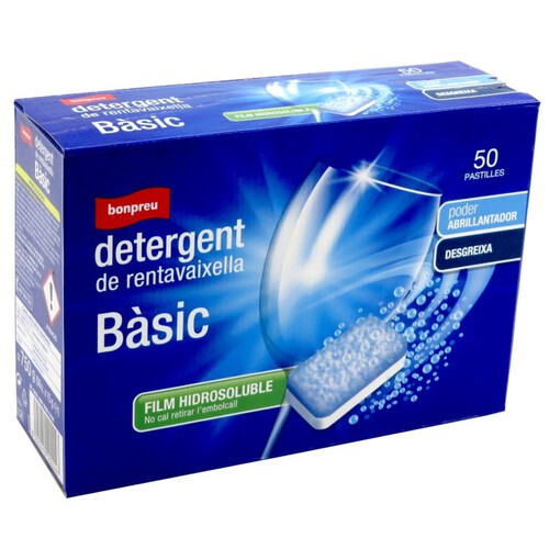 BONPREU Detergent rentavaixelles bàsic de 50 dosis