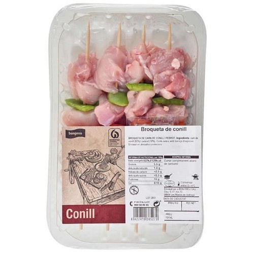BONPREU Broquetes de conill i pebrot