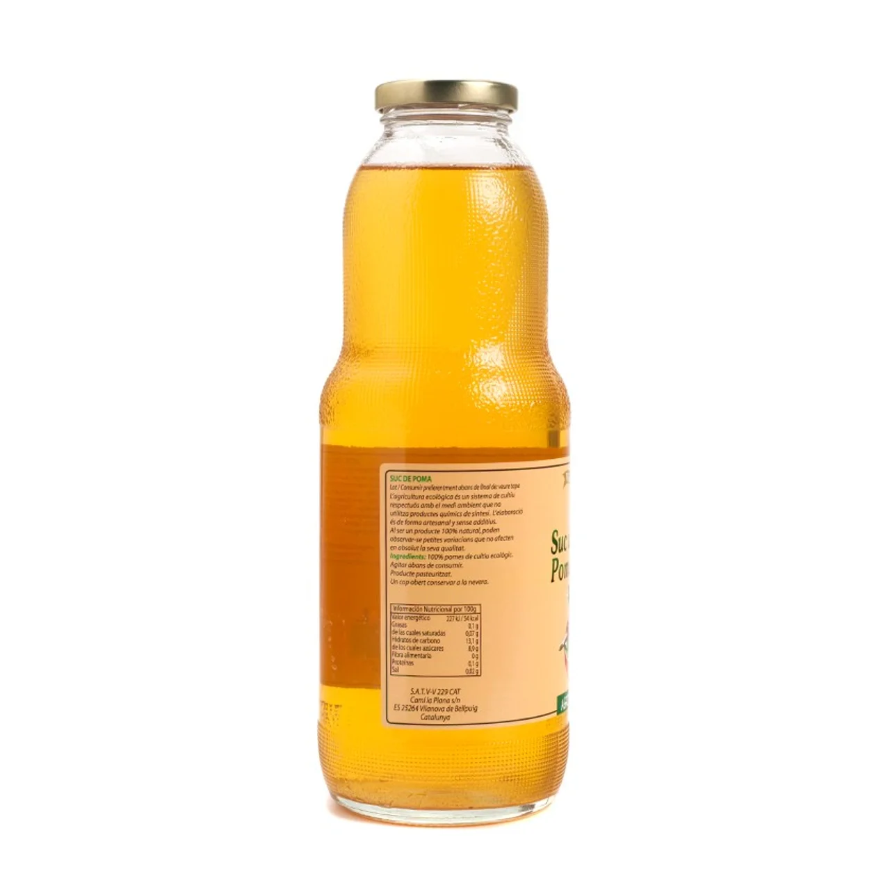Zumo de manzana ecológico Km0 en botella