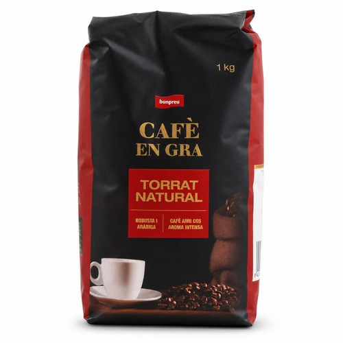 BONPREU Cafè en gra torrat natural
