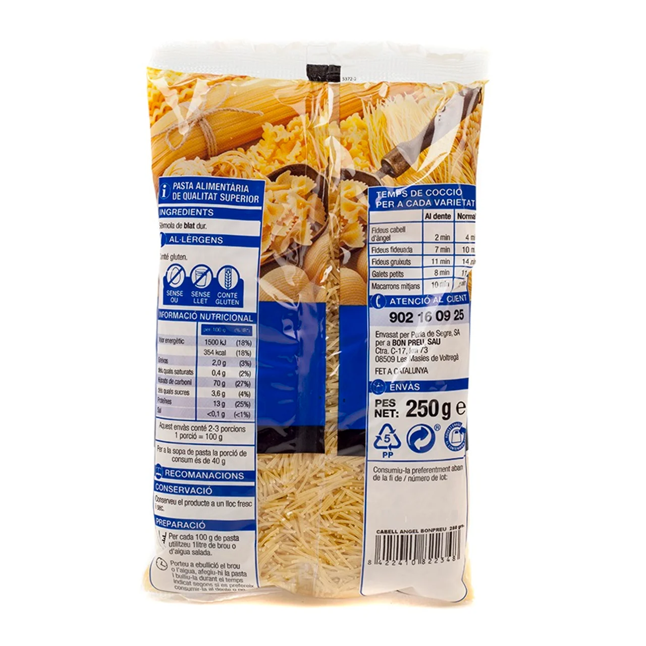 BONPREU Fideos cabellín Km0