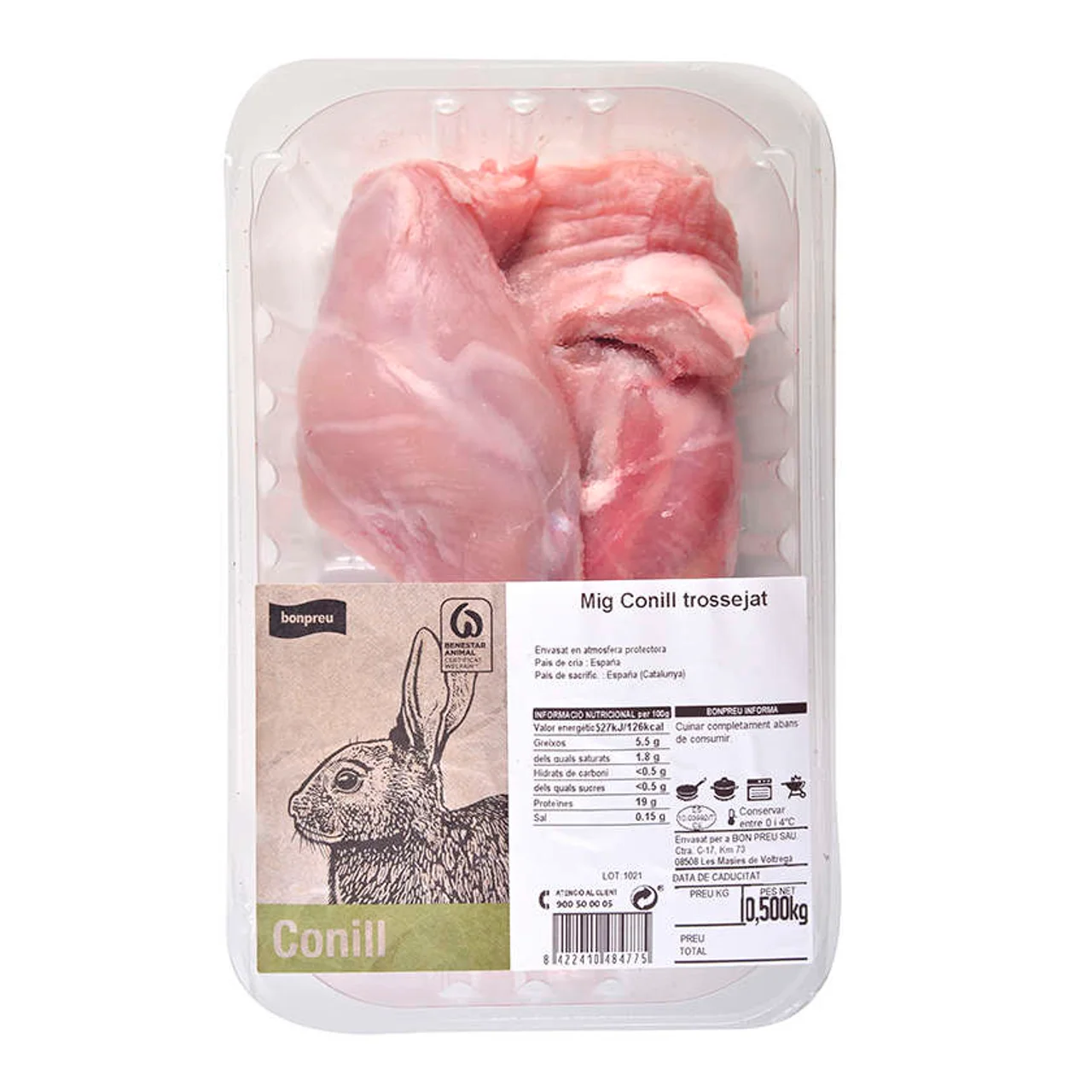 BONPREU Medio conejo troceado