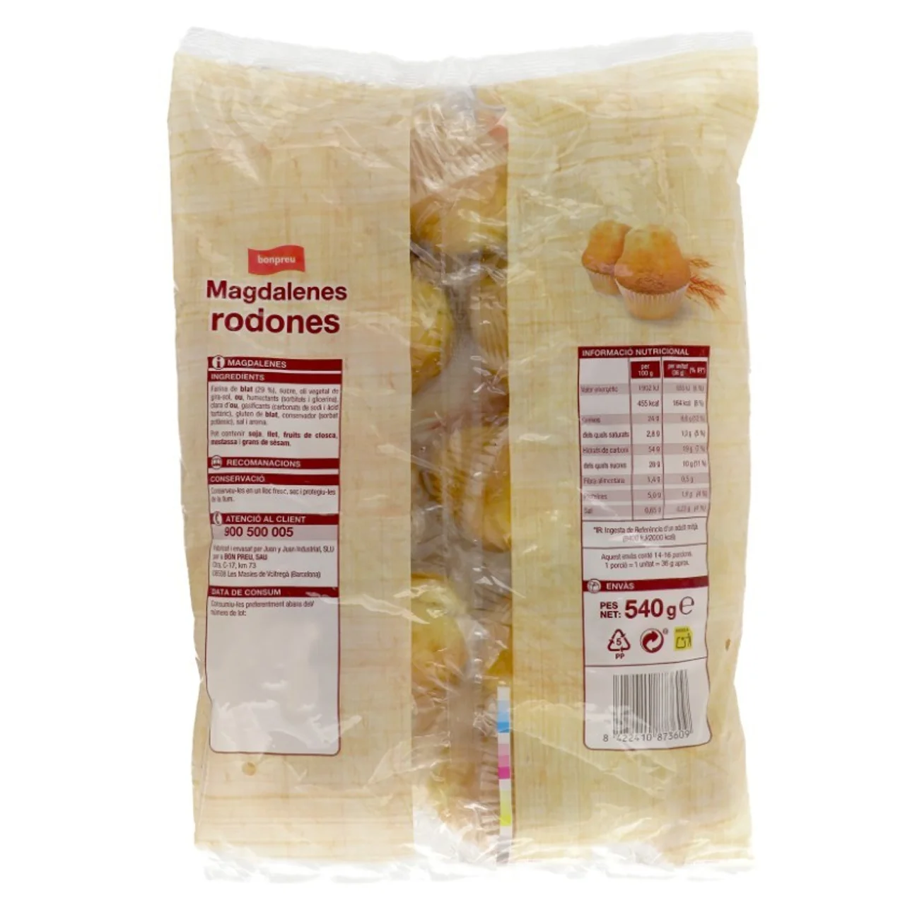 BONPREU Magdalenas redondas