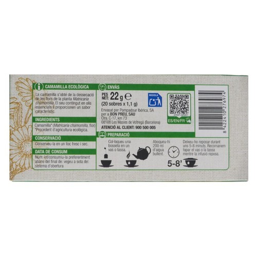 BONPREU Infusió ecològica de camamilla