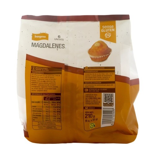 BONPREU Magdalenes sense gluten