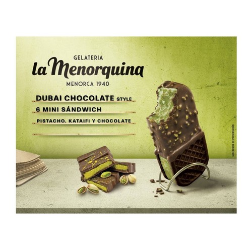 MENORQUINA Gelat sandvitx mini xocolata dubai