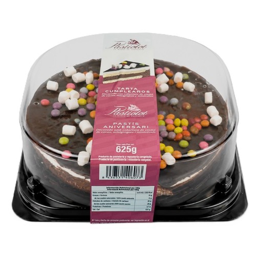 PASTIOLOT Pastís d'aniversari amb gragees de xocolata