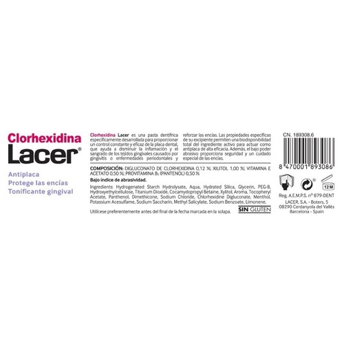 LACER Pasta dentífrica Clorhexidina