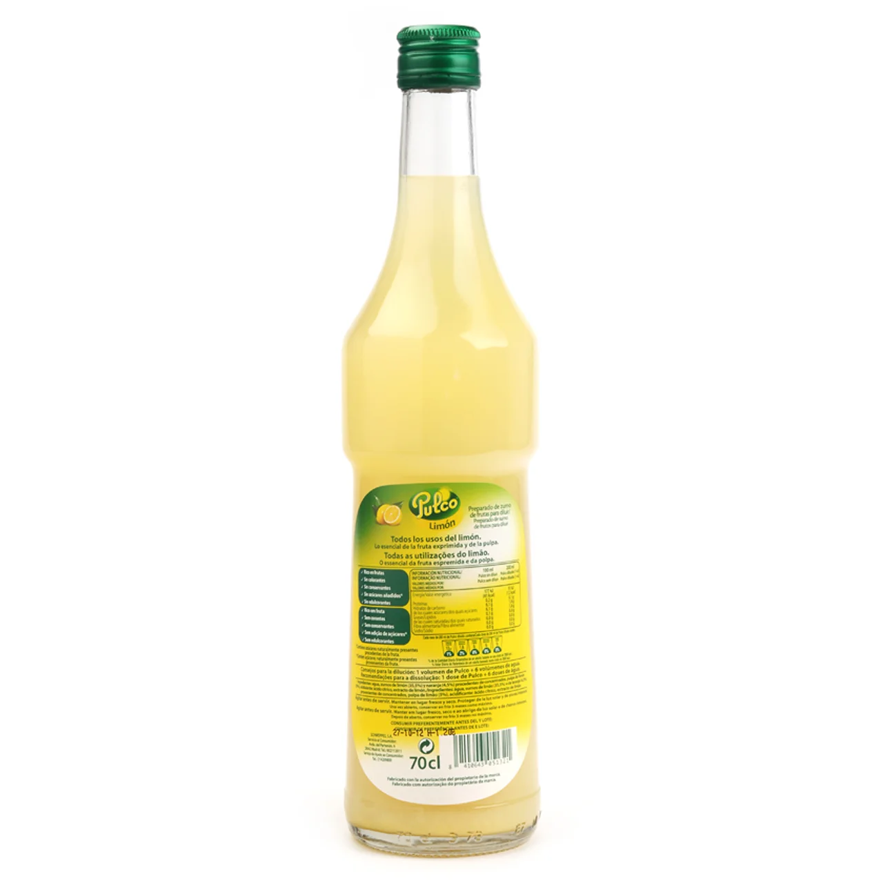 Concentrado de limón sin azúcar en botella