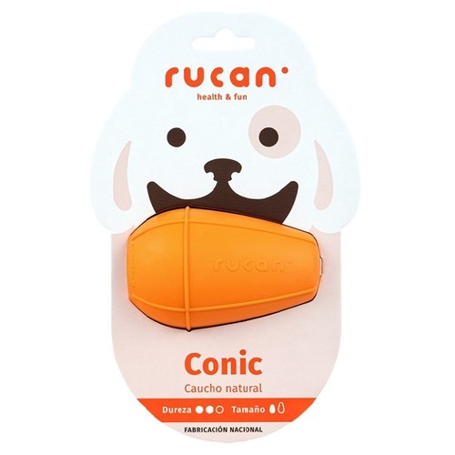 RUCAN Joguina de cautxú natural taronja M per a gos Conic