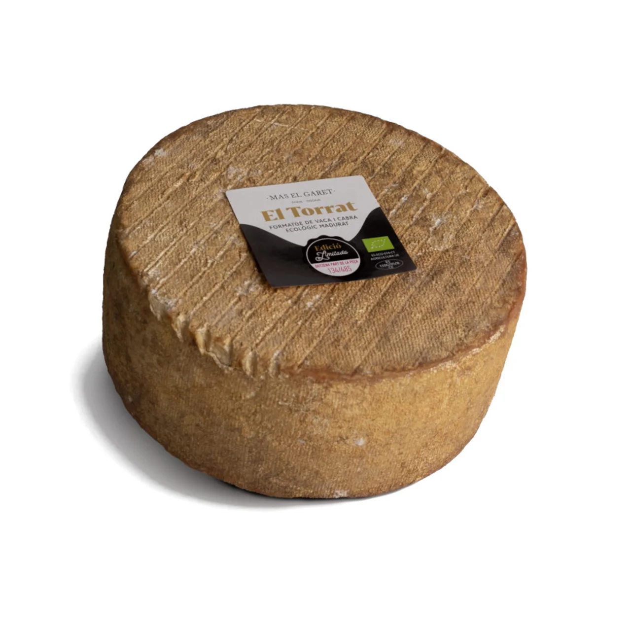 Queso madurado de vaca y cabra ecológico al corte en cuña