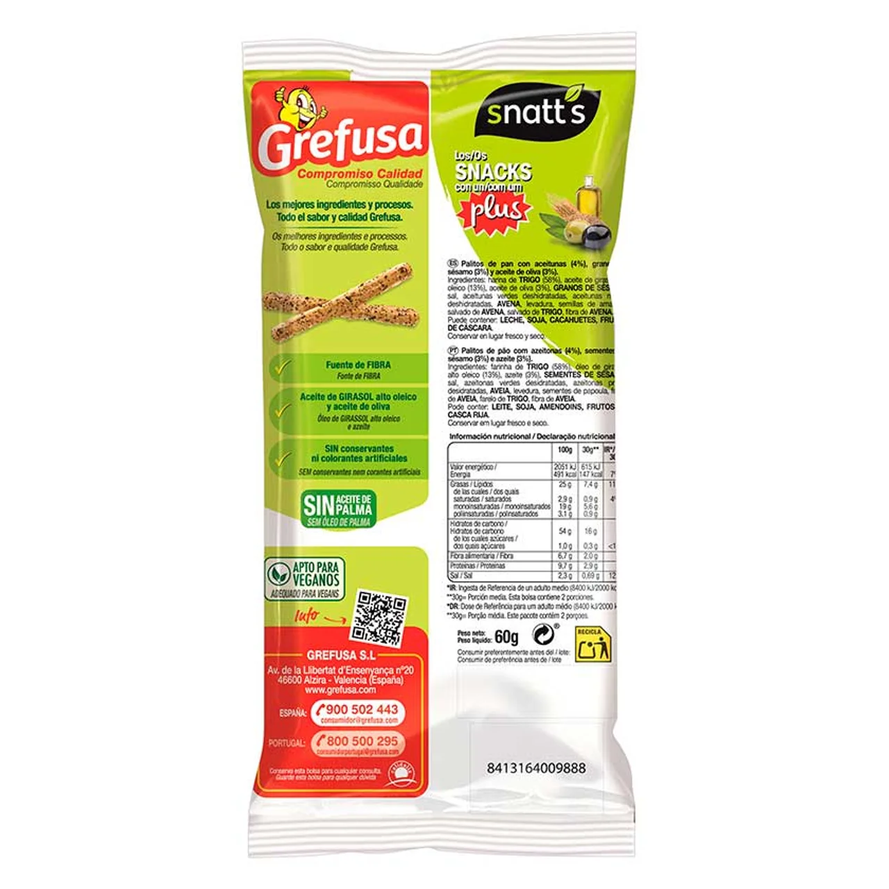 Palitos de pan con aceitunas y sésamo