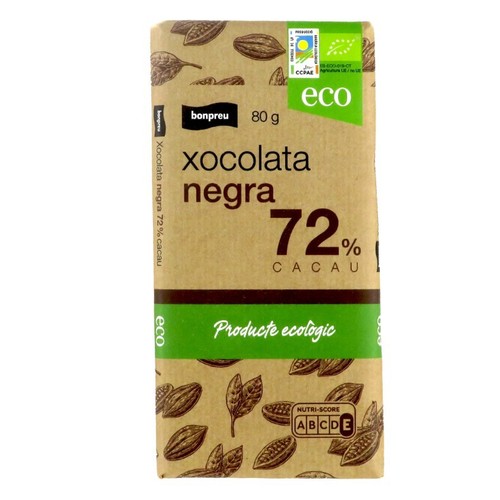 BONPREU Xocolata negra eco 72 % cacau