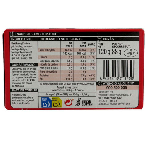 BONPREU Sardines amb tomàquet