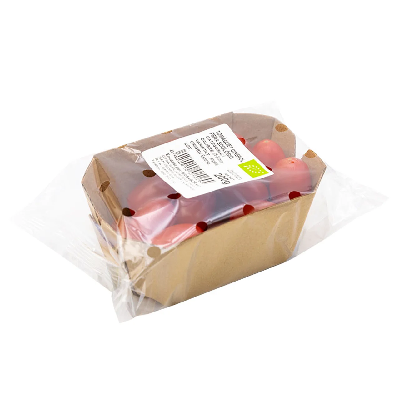 Tomate cherry pera ecológico en bandeja de 200 g
