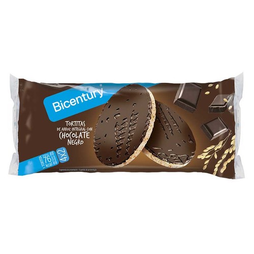 BICENTURY Coquetes d'arròs integral amb xocolata negra