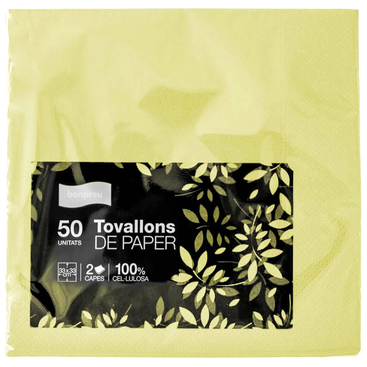 BONPREU Servilletas de papel color 33x33 cm
