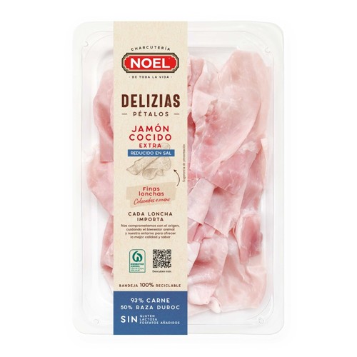 NOEL DELIZIAS Pernil cuit baix en sal extra 50% Duroc pètals