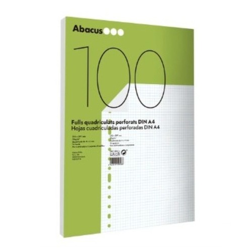 ABACUS Fulls DIN A-4 quadriculats perforats