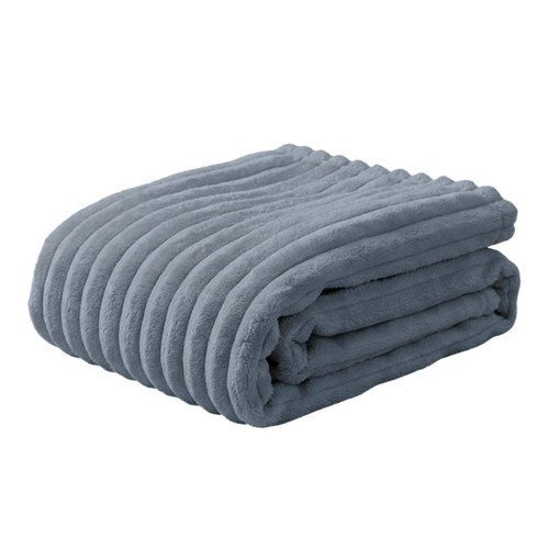 KIANDU Manta franela ratlles blau 130x160