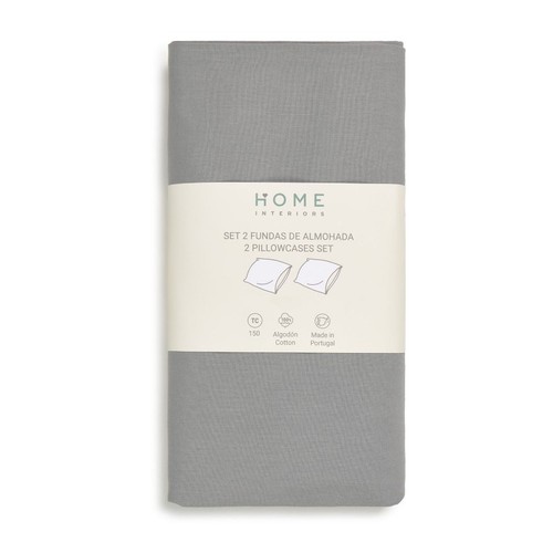 HOME INTERIORS Joc de 2 fundes de coixí Gris 50x85cm