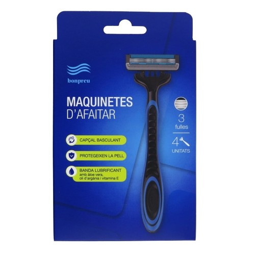 BONPREU Maquinetes basculants d'afaitar 3 fulles