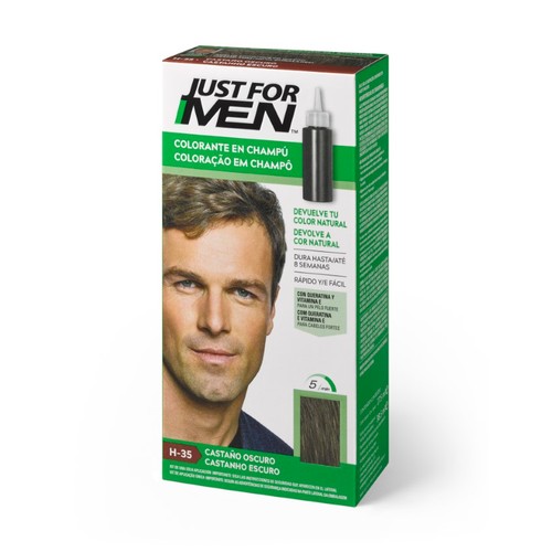 JUST FOR MEN Colorant en xampú castany fosc