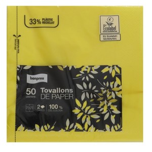 BONPREU Servilletas de papel color 33x33 cm