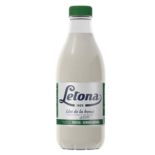 LETONA Llet fresca semidesnatada en ampolla