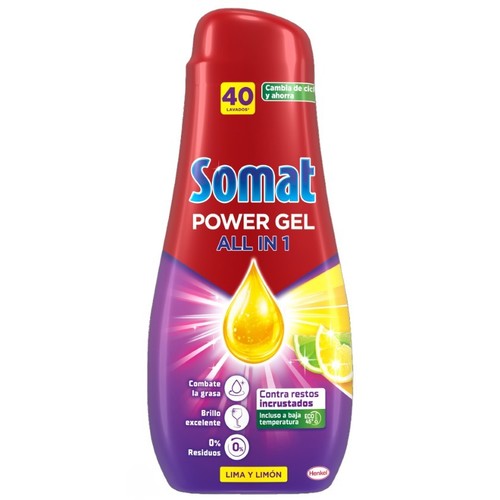 SOMAT Detergent rentavaixelles llima-llimona de 40 dosis