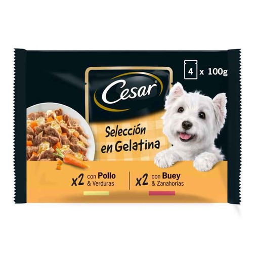 CESAR Menjar amb pollastre i bou per a gos
