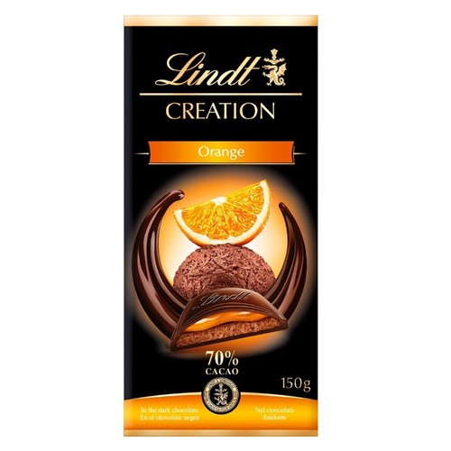 LINDT CREATION Xocolata negra 70% farcida de taronja
