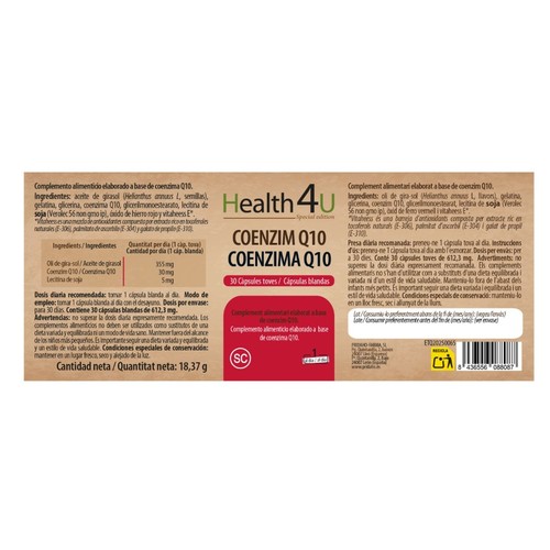 HEALTH 4U Complement alimentari de Coenzima Q10