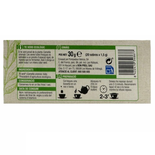 BONPREU Te verd ecològic