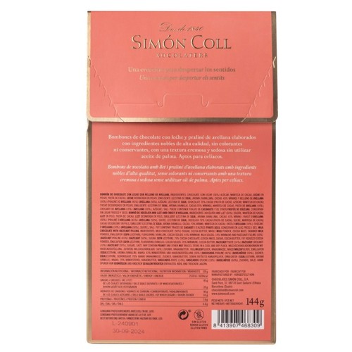 SIMÓN COLL Bombons de xocolata amb llet i praliné d'avellana