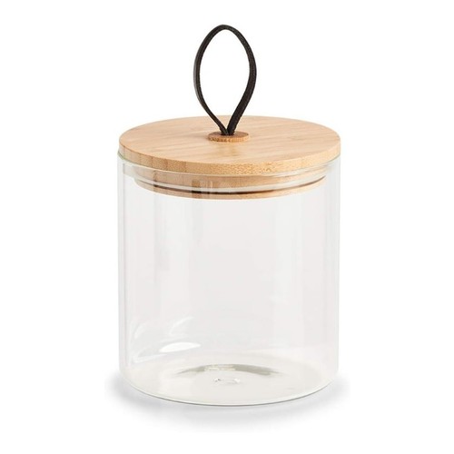 ZELLER Pot de vidre amb tapa de bambú