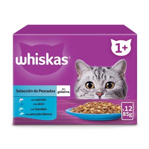 WHISKAS Menjar Selecció de Peix en gelatina per a gat