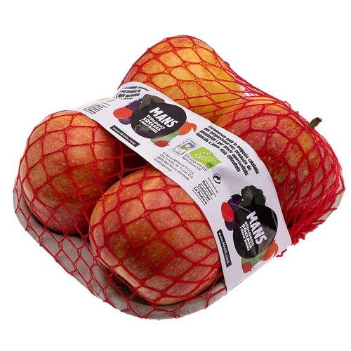 MANS Poma vermella ecològica Km0 en safata de 700 g.