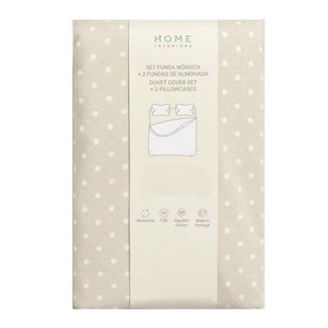 Imagen de HOME INTERIORS Joc 1 funda nòrdica i 2 fundes de coixí Beix de 135cm