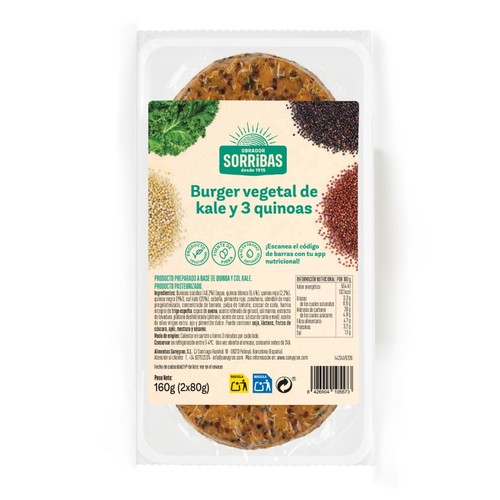 SORRIBAS Hamburguesa de kale i tres quinoas