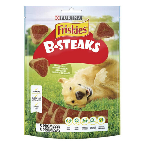 FRISKIES Snacks amb aroma a bistec per a gos adult