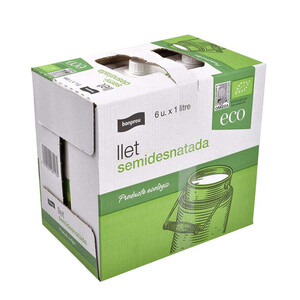 Imagen de BONPREU Llet semidesnatada eco UHT 6x1 L en cartró