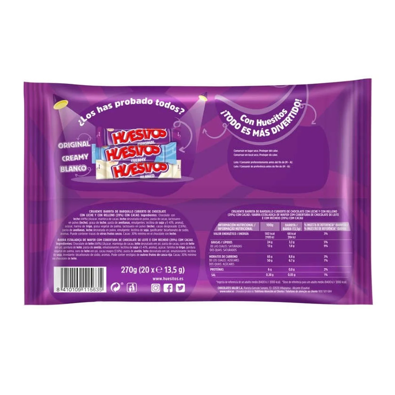 Mini barritas de galleta con chocolate
